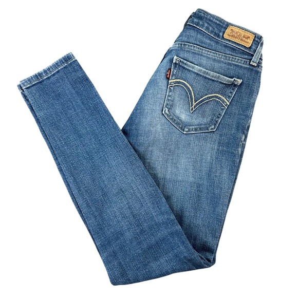 Levi's Denim - Levis 535 Super Skinny Legging Jeans Medium Wash‎ Blue Denim W28 L32 Women